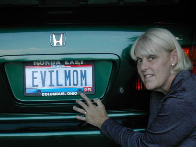 Evil Mom Beast with her actual license plate