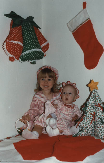 Christmas time in 1980, with her sister