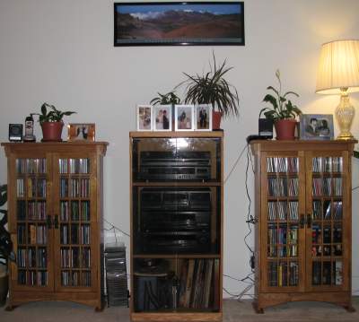 Stereo component cabinet and CD cabinets